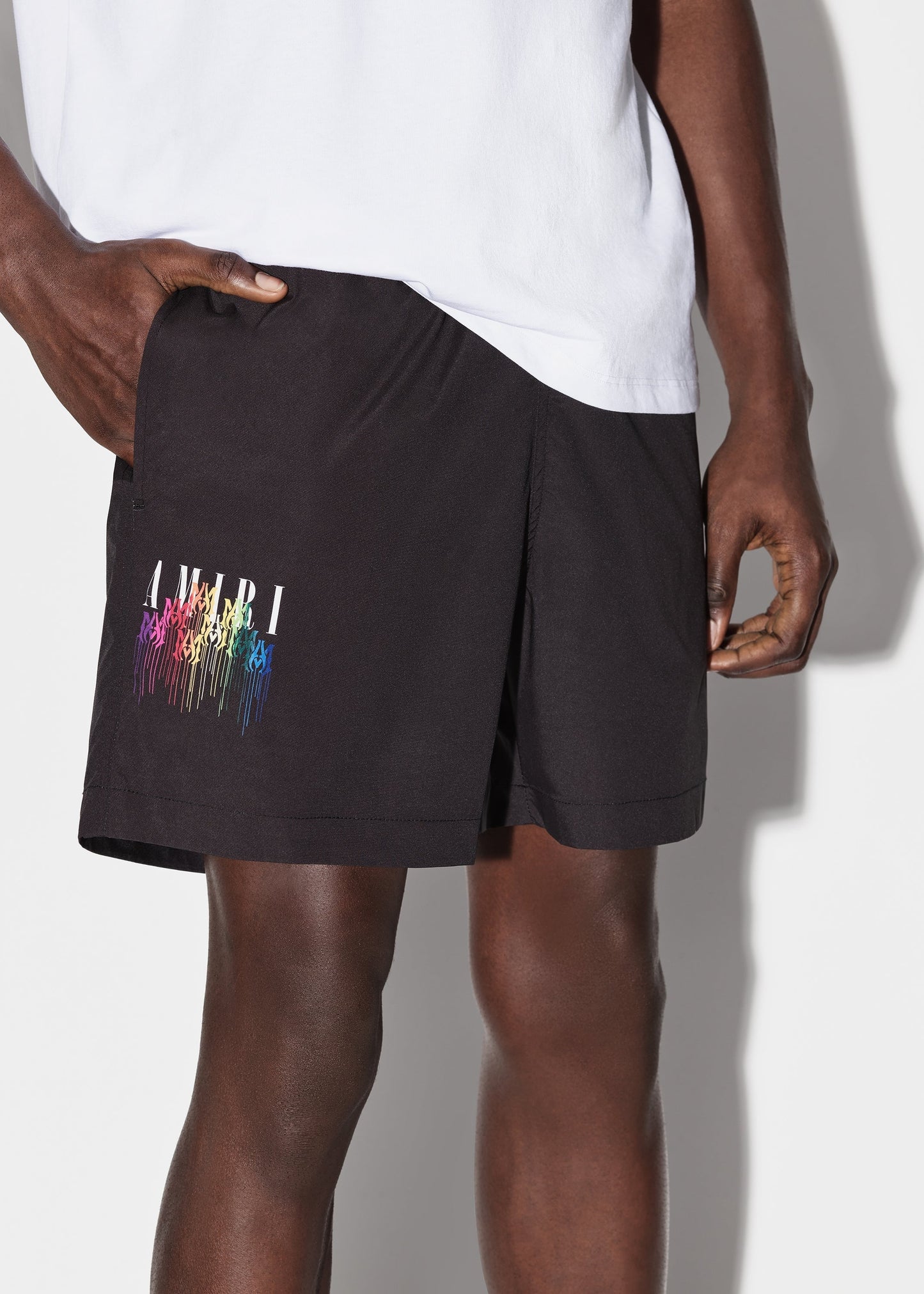 Amiri M.A. Drip Logo Swim Shorts in Black