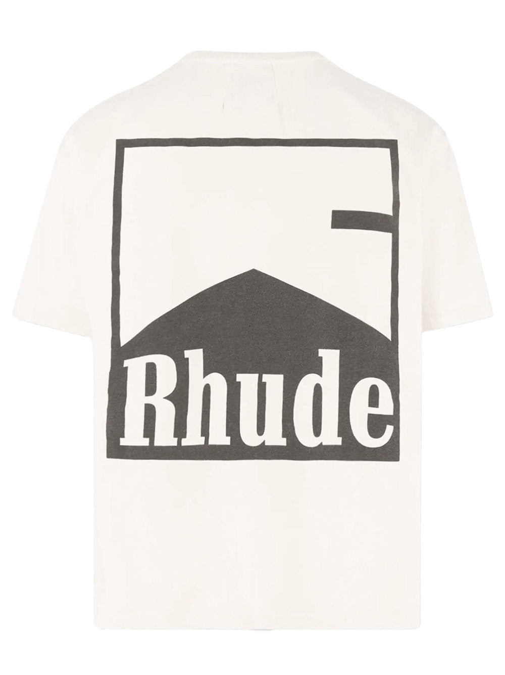 Rhude Chevron Printed Boxy Fit T-Shirt in White