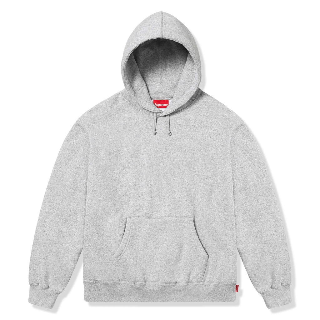 Supreme Satin Applique Heather Grey Hoodie (FW25) – Label Lounge