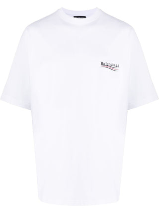 Balenciaga Political Campaign Printed Logo Oversized T-shirt in White