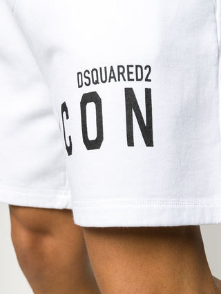 Dsquared2 ICON Logo Print Shorts in White