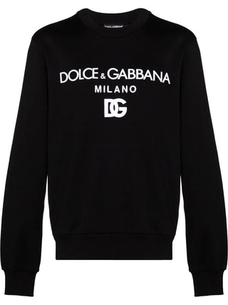 Dolce & Gabbana Jersey DG Embroidery Sweatshirt in Black