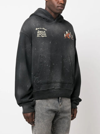 Amiri Varsity Tiger Vintage Washed Hoodie in Black