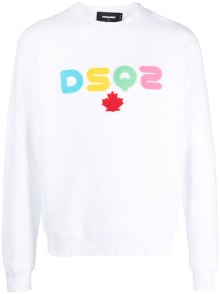 Dsquared2 DSQ2 Rainbow Applique Logo White Sweatshirt