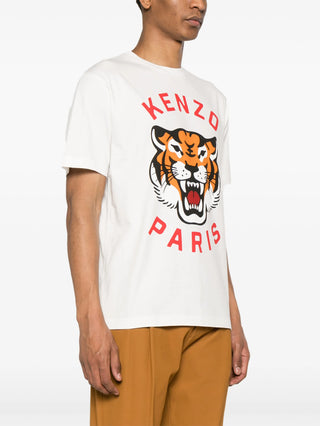 Kenzo Lucky Tiger Printed T-Shirt in White