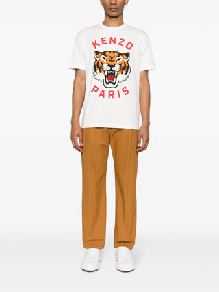Kenzo Lucky Tiger Printed T-Shirt in White