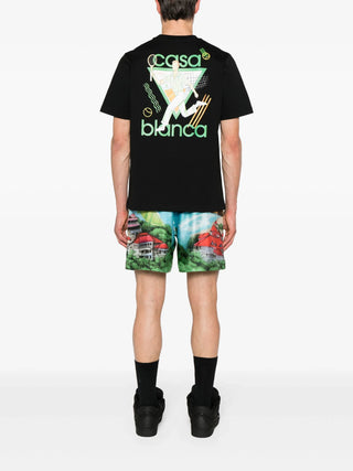 Casablanca Le Jeu Logo Printed T-Shirt Black