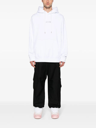 Lanvin Paris Loose Fit Logo Hoodie in White