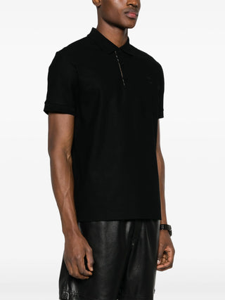 Burberry Circle TB Logo Embroidered Polo in Black
