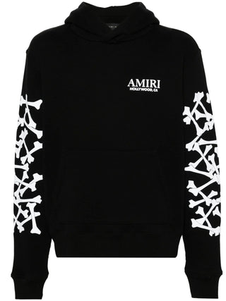 Amiri Hollywood Stacked Bones Printed Hoodie in Black