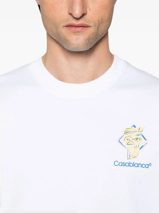 Casablanca Diamond Column Printed T-Shirt in White