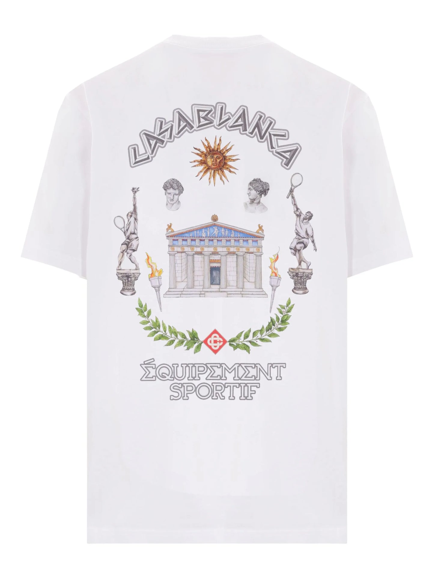 Casablanca Le Temple Du Sport Printed T-Shirt in White