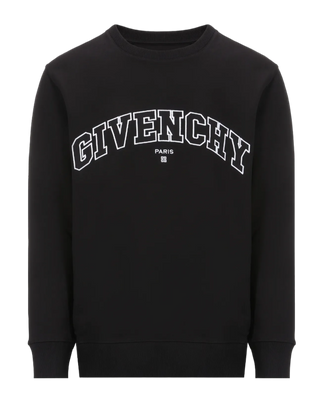 Givenchy Embroidered Logo Crewneck Sweatshirt in Black