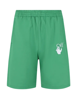 Off-White Hands Off Skate Track Shorts in Green