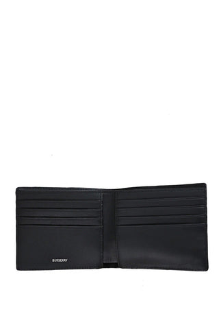 Burberry Checkered Bifold Wallet in Navy