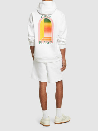 Casablanca Gradient Arch Organic Cotton Hoodie White