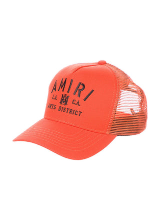 Amiri Stencil Arts District Trucker Cap in Orange