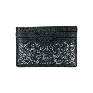 Amiri Black & Bandana Embroidered Leather Cardholder