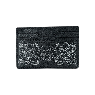 Amiri Black & Bandana Embroidered Leather Cardholder