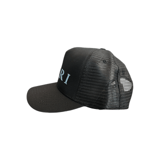 Amiri Black & Blue Logo Trucker Hat