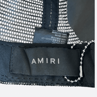 Amiri Black & Blue Logo Trucker Hat