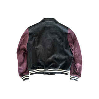 Amiri Black & Burgundy Corduroy Bones Teddy Jacket