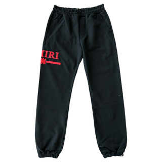 Amiri Black & Red MA Bar Logo Sweatpants