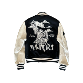 Amiri Black & White Angel Varsity Jacket