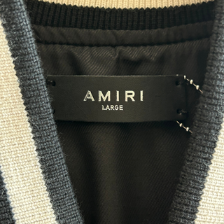 Amiri Black & White Angel Varsity Jacket