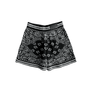 Amiri Black & White Bandana Crochet Basketball Shorts
