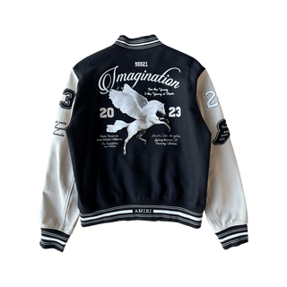 Amiri Black & White Imagination Varsity Jacket