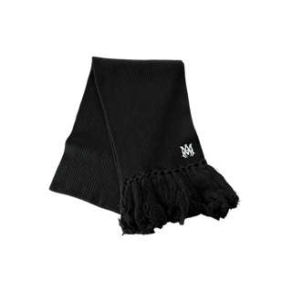 Amiri Black & White Wool Knit MA Logo Scarf