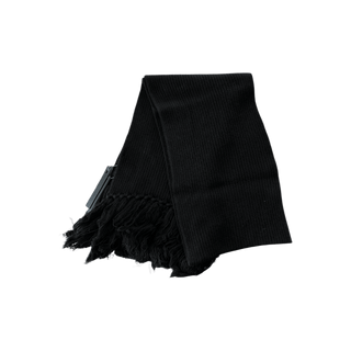 Amiri Black & White Wool Knit MA Logo Scarf