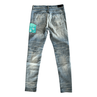 Amiri Clay Indigo Quilted Patch Jeans