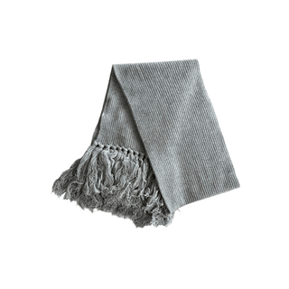 Amiri Grey & Black Wool Knit MA Logo Scarf