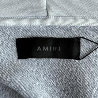 Amiri Light Blue Core Logo Shotgun Zip Up Hoodie
