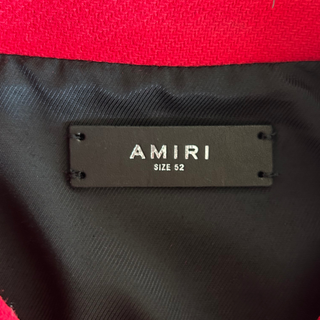 Amiri Red & Black Chicago Exclusive Bones Varsity Jacket
