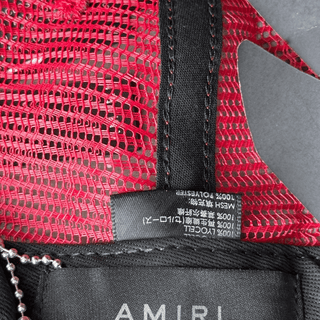 Amiri Red & White MA Logo Trucker Hat