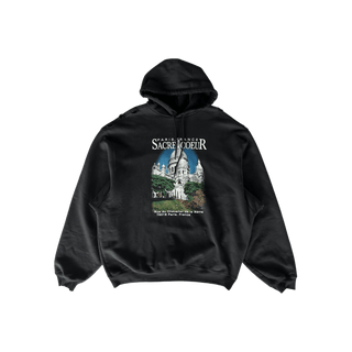 Balenciaga Black Notre Dame Distressed Hoodie