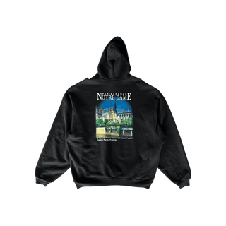Balenciaga Black Notre Dame Distressed Hoodie