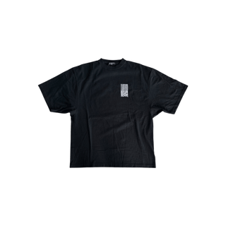 Balenciaga Black & White Waterfall Logo T-Shirt