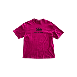 Balenciaga Pink & Black BB Logo T-Shirt