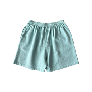 Balenciaga Turquoise BB Embroidered Logo Shorts