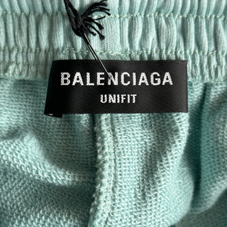 Balenciaga Turquoise BB Embroidered Logo Shorts
