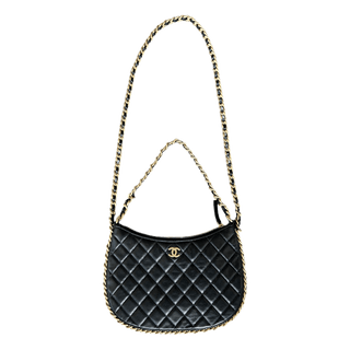 Chanel Black Quilted Lambskin Small Hobo Bag