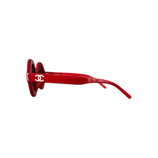 Chanel Pharrell Red & White Round Sunglasses