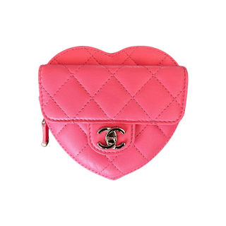 Chanel Pink Quilted Mini Heart Bag