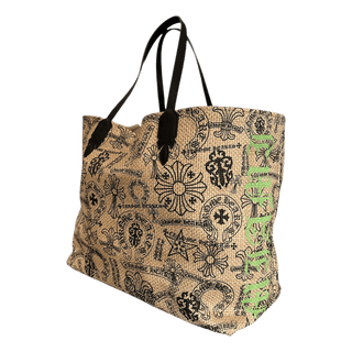 Chrome Hearts Beige & Black Miami Exclusive Stencil Beach Tote Bag