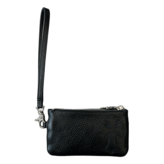 Chrome Hearts Black Cross Patch Loop Wallet