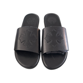 Chrome Hearts Black Cross Patch Slides